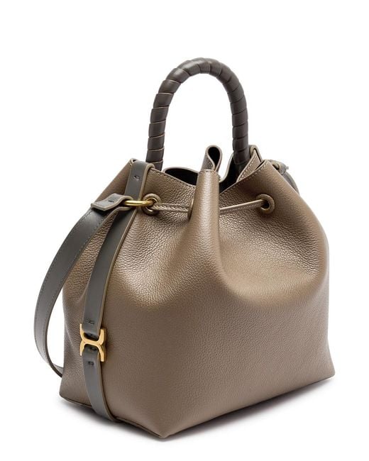 Chloé Brown Marcie Leather Bucket Bag