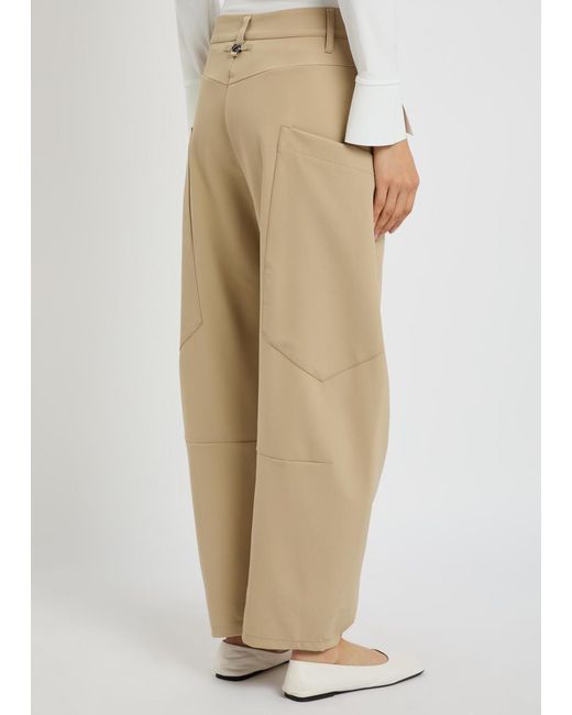 High Natural Greece Barrel-Leg Jersey Trousers