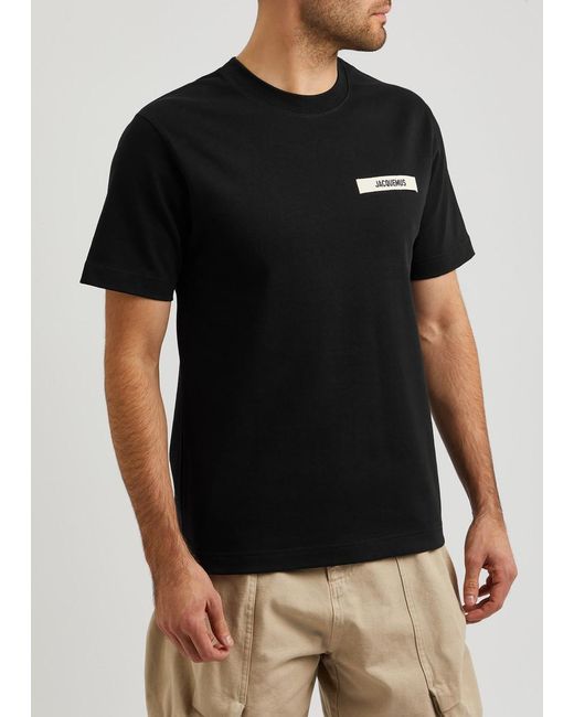 Jacquemus Black Le T-Shirt Gros Grain Cotton T-Shirt for men
