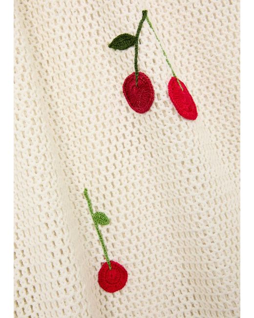 Leslie Amon Natural Treasure Cherry Crochet Maxi Dress