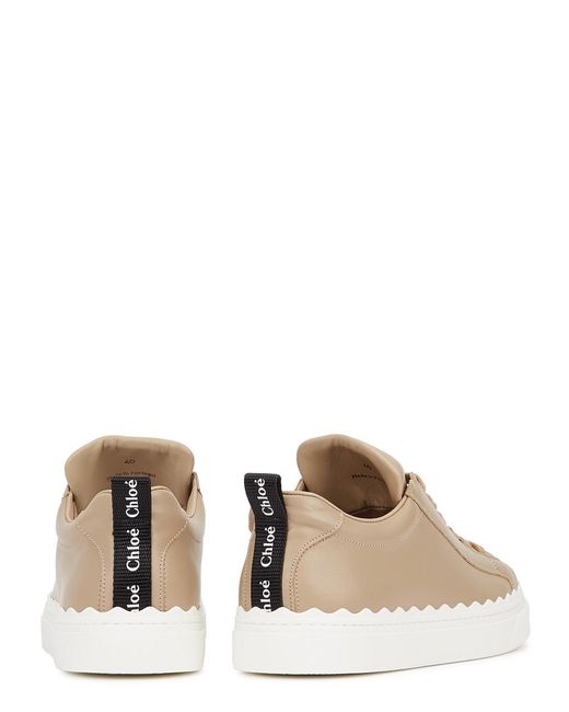 Chloé Natural Lauren Almond Leather Sneakers, Sneakers, Almond, Leather