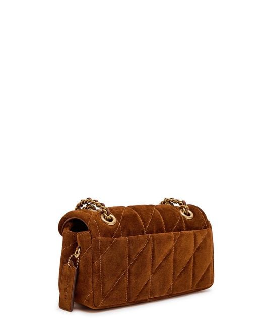 COACH Brown Tabby 20 Quilted Suede Shoulder Bag