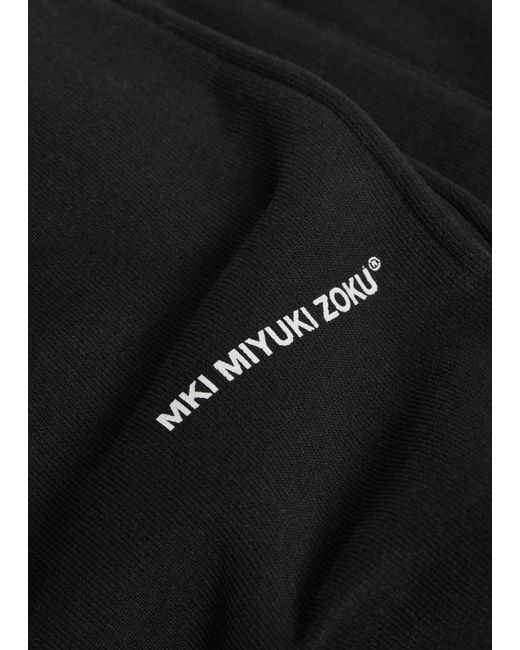MKI Miyuki-Zoku Black Uniform Logo-Print Cotton-Blend Sweatpants for men