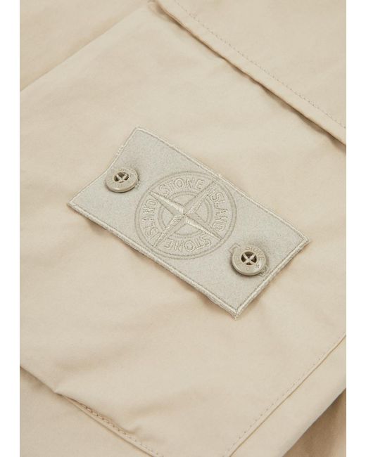 Stone Island Natural Ghost Wide-Leg Cotton Cargo Trousers for men