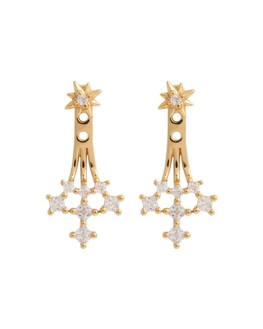 Astrid & Miyu White Cosmic Crystal 18Kt-Plated Drop Earrings