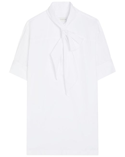 Dries Van Noten White Calma Scarf Cotton-Poplin Shirt