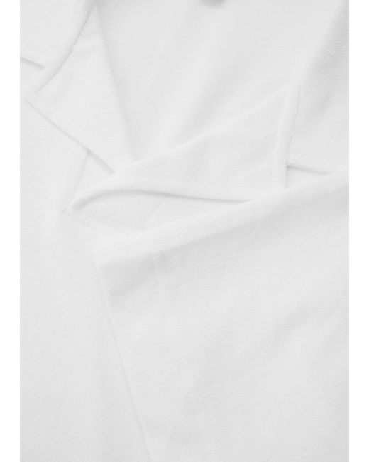 Sunspel White Terry Polo Shirt for men