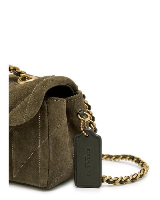 COACH Tabby 20 Quilted Suede Shoulder Bag in Green | Lyst UK