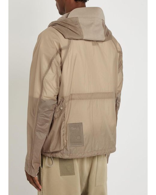 C P Company Brown Skye Panelled Shell Jacket for men
