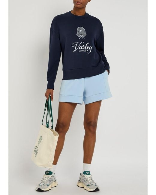 Varley Blue Rasco Namesake Stretch-Jersey Sweatshirt