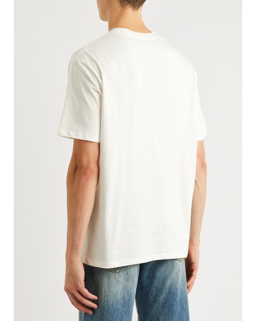 Balmain White Star Logo-print Cotton T-shirt for men