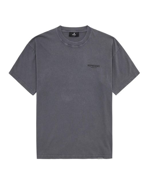 Represent Gray Owners Club Logo Cotton T-shirt for men