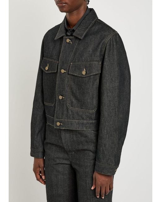 Lemaire Black Designer Denim Jacket Uk10