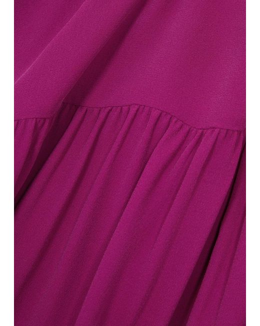 Eileen Fisher Purple Silk Crepe De Chine Top