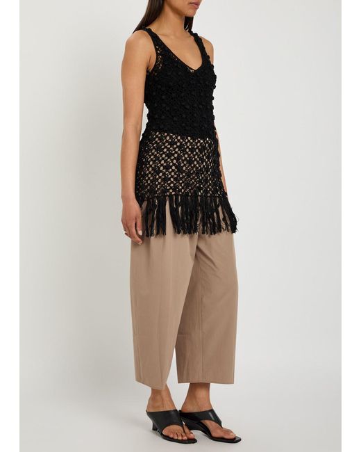 Maria McManus Black Macramé Cotton Top
