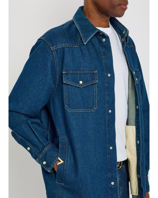 Valentino Garavani Blue Denim Overshirt for men