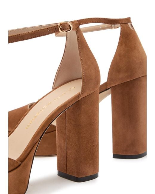 Stuart Weitzman Brown Sabrina 110 Suede Platform Sandals
