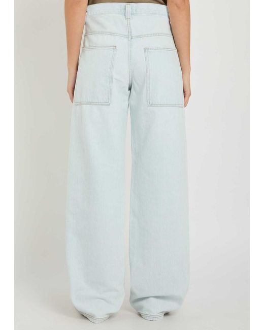 Agolde Blue Laria Pieced Barrel-Leg Jeans