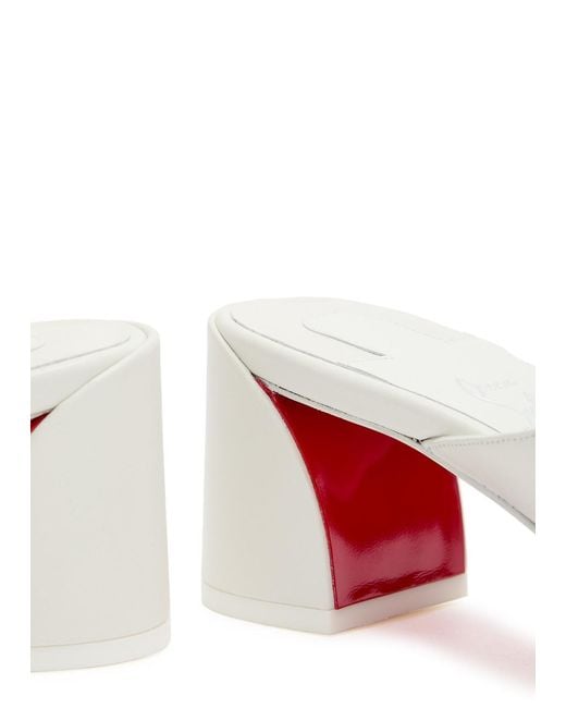 Christian Louboutin White Janetonga 55 Leather Sandals