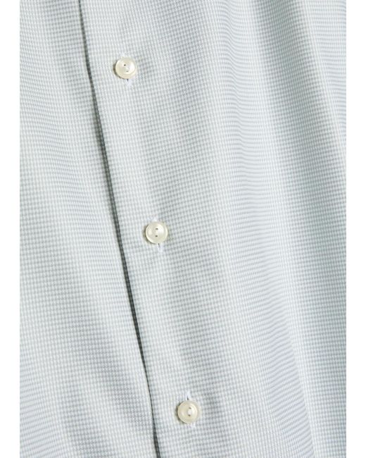 Eton of Sweden White Houndstooth Cotton-Twill Shirt for men