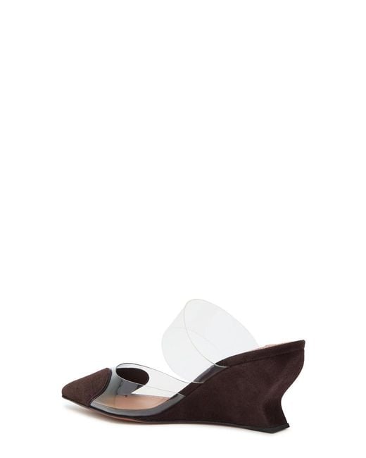 Alaïa Brown Le Coeur 60 Wedge Suede Mules