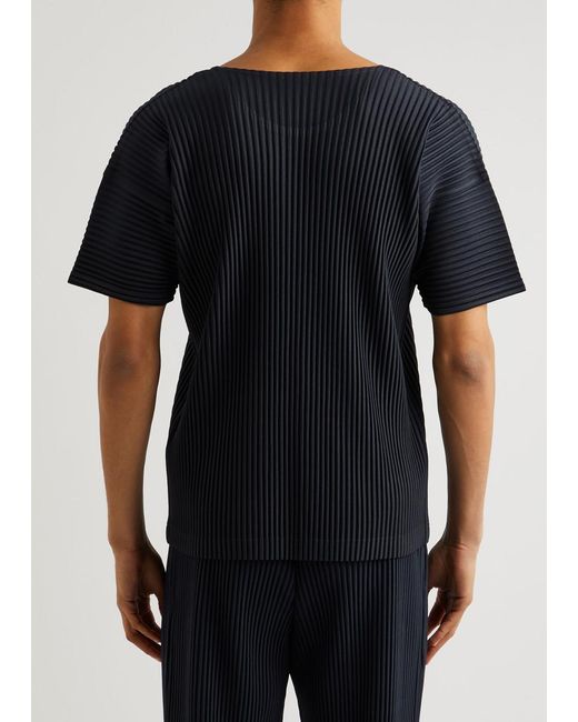 Homme Plissé Issey Miyake Black Pleated T-Shirt for men