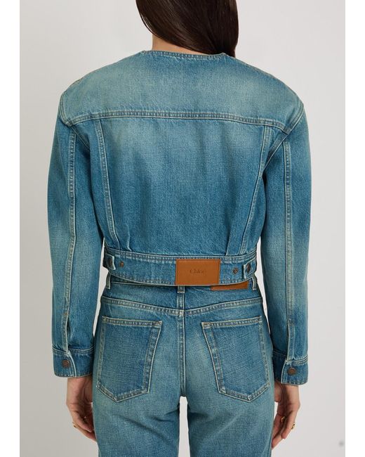 Chloé Blue Cropped Denim Jacket