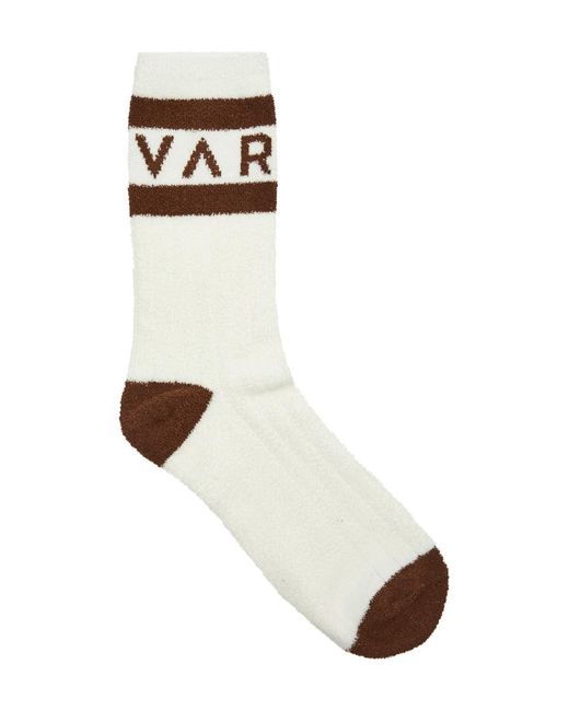 Varley White Spencer Logo-intarsia Chenille Socks