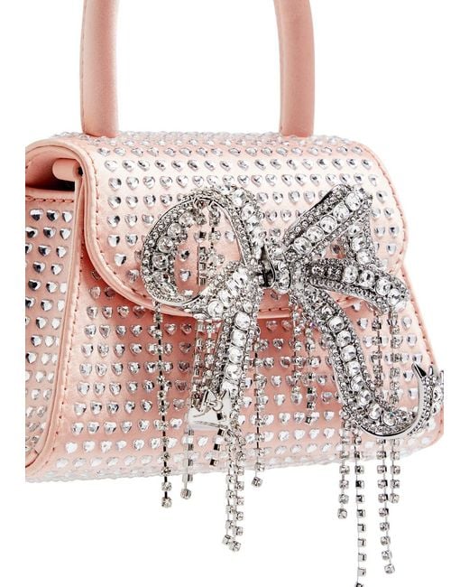 Self-Portrait Pink Micro Crystal-embellished Top Handle Bag