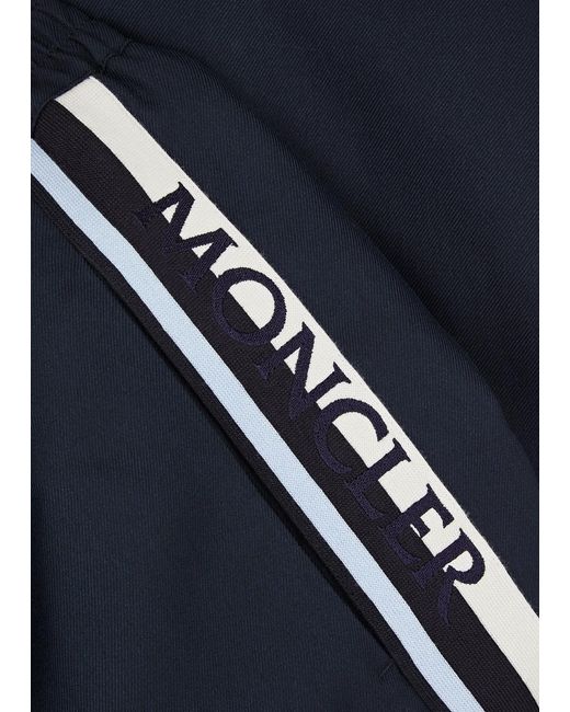 Moncler Blue Logo Striped Jersey Sweatpants