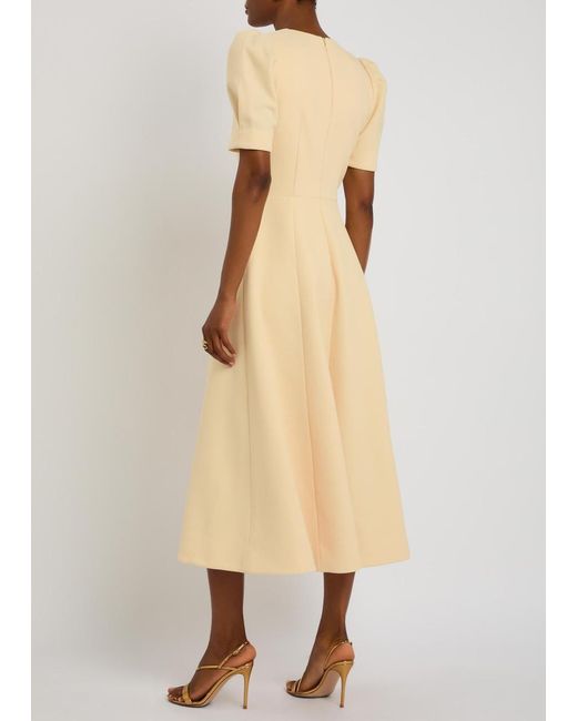 Rebecca Vallance Natural Alexandrite Crystal-Embellished Crepe Midi Dress