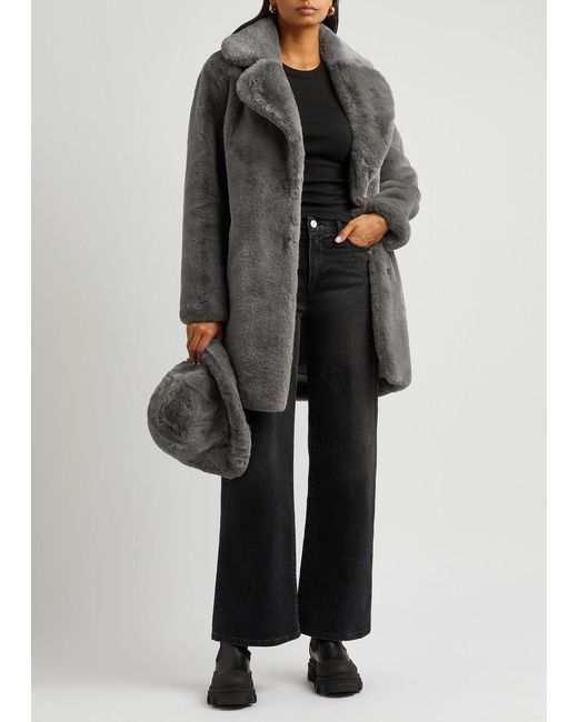 Jakke Heather Faux Fur Coat in Gray | Lyst
