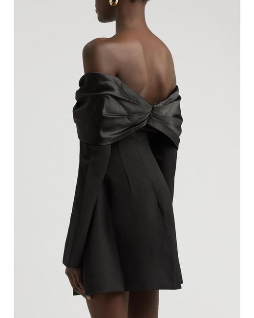 prom dress off the shoulder sleeves Black Tulle Mermaid Off-the-Shoulder Long Sleeves Prom Dresses with Lace Sequins