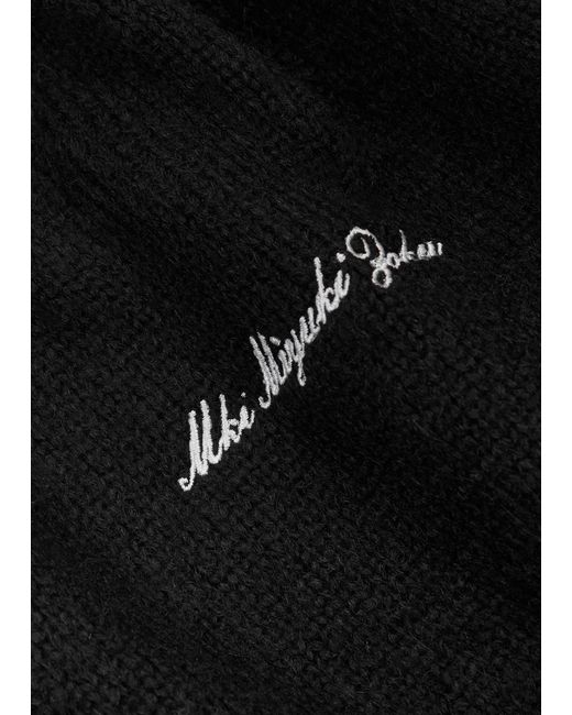 MKI Miyuki-Zoku Black Logo-embroidered Knitted Jumper for men