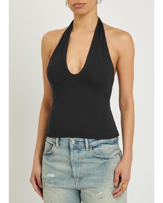 Skims Black Halterneck Stretch-Modal Top