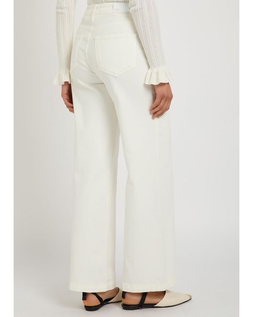 PAIGE White Anessa Wide-Leg Jeans