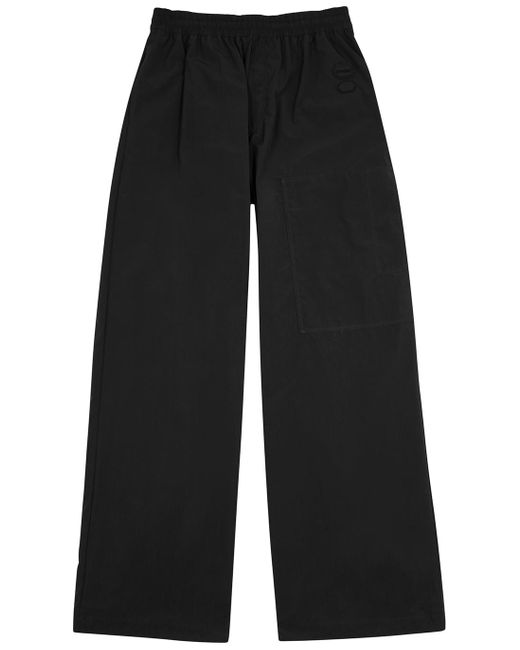 Off-White c/o Virgil Abloh Synthetic Black Wide-leg Shell Trousers for ...