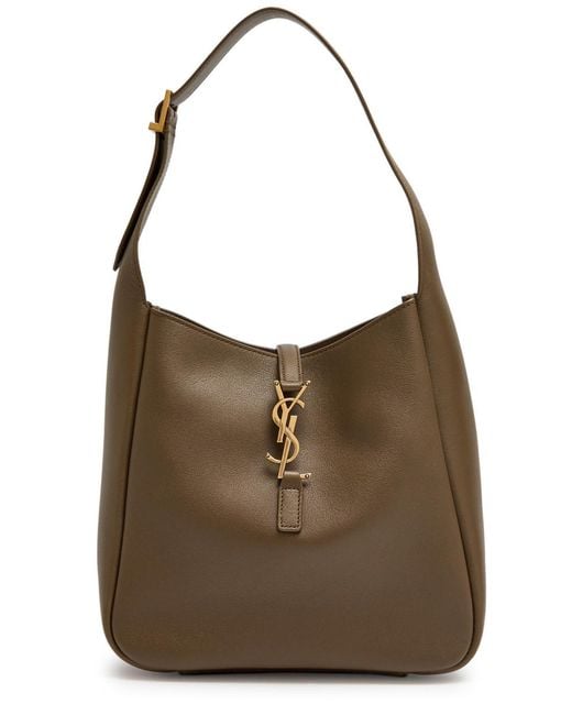 Saint Laurent Brown Le 5 À 7 Small Leather Hobo Bag