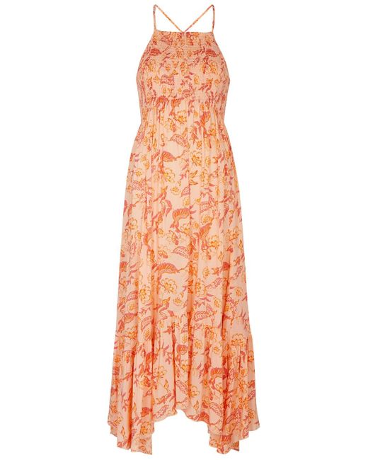 Free People Heat Wave Floral-print Maxi Dress in Orange | Lyst