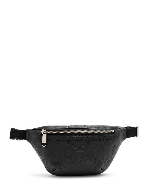 Gucci Black Jumbo gg Monogrammed Leather Belt Bag for men