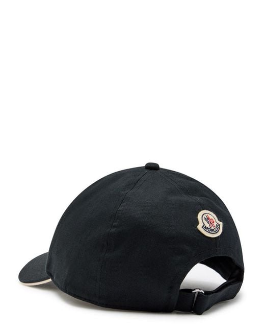 Moncler Black Logo-Embroidered Cotton Cap for men