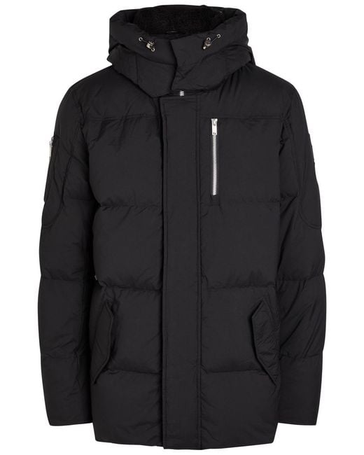 Moose Knuckles Black Everest Padded Shell Jacket for men