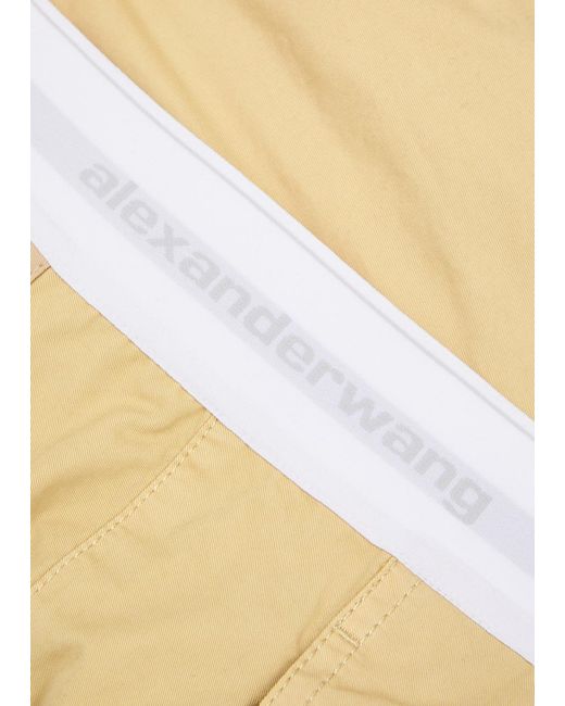 Alexander Wang Natural Logo-Jacquard Cotton Cargo Shorts