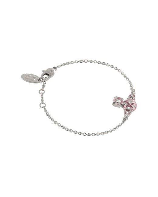 Vivienne Westwood White Rachelle Bas Relief Crystal-Embellished Orb Bracelet