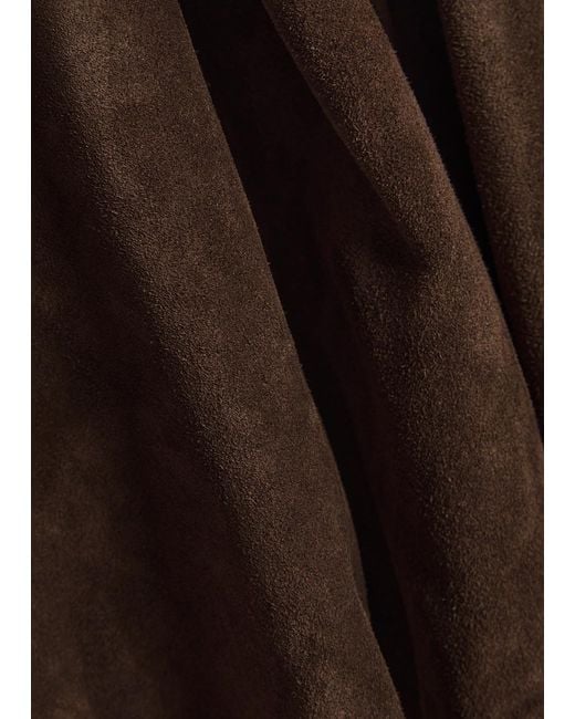 ARMARIUM Brown Flamina Belted Suede Trench Jacket