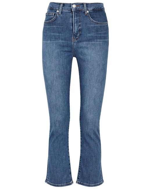Veronica Beard Blue Carly Cropped Kick-flare Jeans