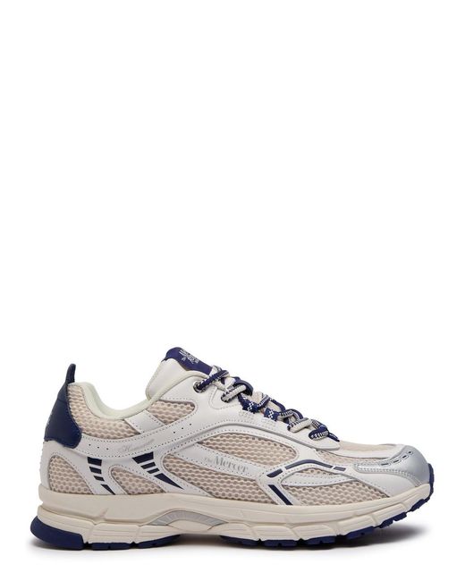 Mercer White The Re-Run Baseball Panelled Mesh Sneakers for men