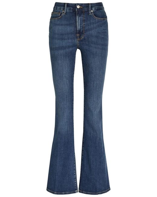 GOOD AMERICAN Blue Good Legs Skinny Flared-Leg Jeans