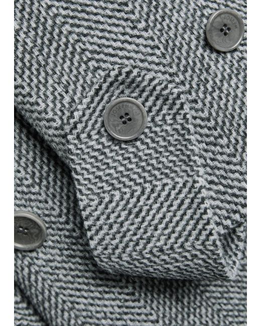 Joseph Gray Navarre Herringbone Wool Coat