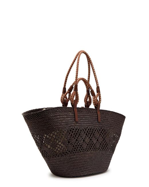 Stella McCartney Brown Logo Large Raffia Tote Bag